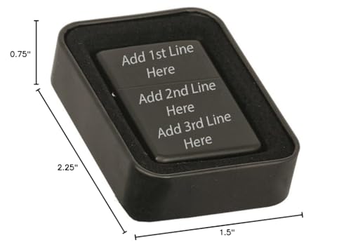 Encendedor personalizable láser metálico negro mate miniatura 4