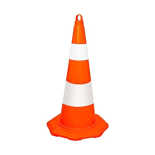 Unbreakable Traffic Cone 70CM (27.5 Inch) | Durable PVC Orange Traffic Safety Cone with Reflective Collar | High Intensity Reflective Traffic Cone For Road Safety