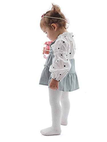Image of EPEIUS Baby Girl Tights Cable Knit Cotton Seamless Footed Leggings 0-6Y