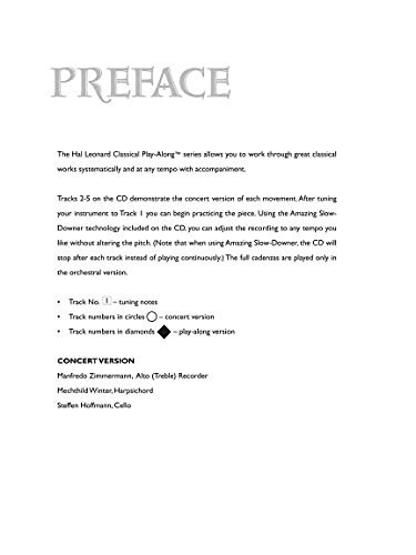 Treble (Alto) Recorder Sonata in G Major, Op. 1, No. 3: Classical Play-Along Volume 3: Sonata for Tr