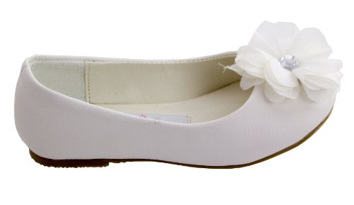 Cinderella Flats with Flower for Toddlers (White, Toddler 9)2