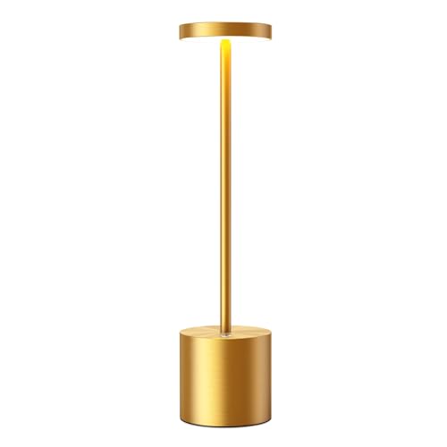 SAKRINGT Cordless Table Lamps Rechargeable-6000mAh Portable Battery Operated LED Table Light for Restaurant Outdoor Gold