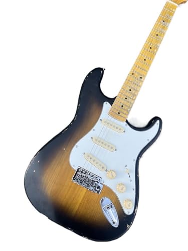 Guitare électrique personnalisée manche érable et matériel vieilli pour un son vintage