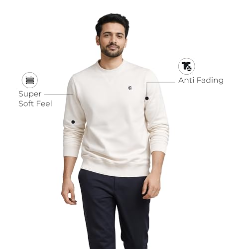 Image of MANE AND MINI Men's Fleece Crew Neck Full Sleeves Sweatshirt