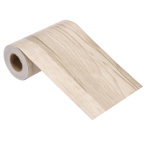 Image of MECCANIXITY Wood Grain Repair Tape, 4 Inch x 33 Feet Self Adhesive Wood Grain Tape Multi-Purpose Wallpaper Border Trim for Furniture Floors Windows Doors Tables Home DIY Projects, Cream