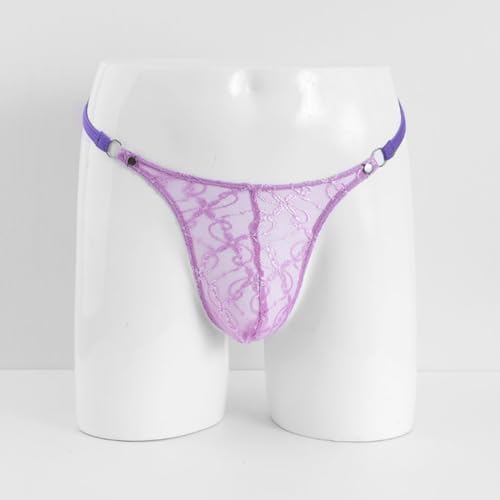 Evankin Sexy Men's Thong Underwear Low Waist Jock straps Men's T pants Transparent and Fun Mesh Thong Brief Seductive2