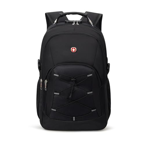 Mochila Unissex Notebook com Cadeado, Entrada para USB/Fone de ouvido e capa de Chuva - Summit (Preto)