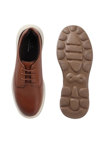 Image of Carlton London Men's Lace-Up Leather Casual Shoe with Lightweight Comfort Sole