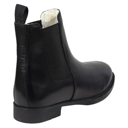 Foto von Lazura - Jodhpur Winter Reitstiefeletten Basic Plus | Kinder, Herren & Damen Stiefeletten | mit Fleece-Futter & Pull-On | schwarze Chelsea Boots aus Leder | Reitschuhe | Größe 39