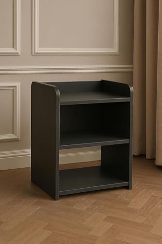 Image of CraftOnline Living Room Nightstand, Decorative End Table for Living Room Bedroom, Bedside Table, 25D x 40W x 50H Centimeters (Black)