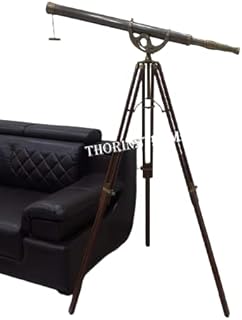 Thor Brass Harbormaster Nautical Telescope Griffith Astro Standing Floor Stand Brown Tripod Rustic Vintage Home Decor Gifts