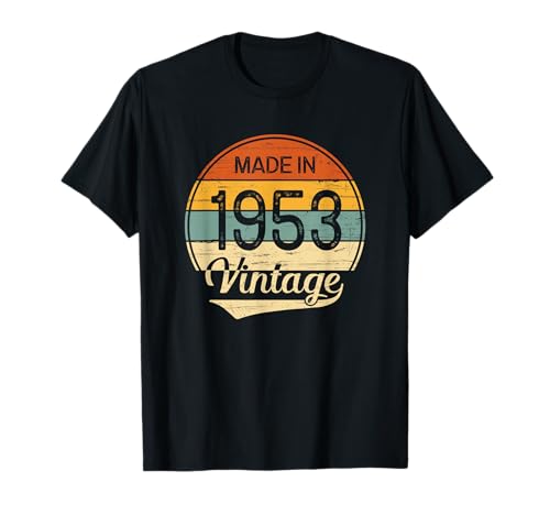 Regalo Hombre Mujer Cumpleaños 69 Años Vintage Made in 1953 Camiseta