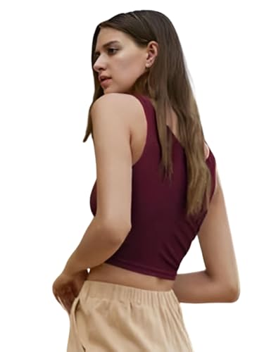Image of Ben Martin Women's Cotton Stretchable Square Neck Sleeveless Tank Top
