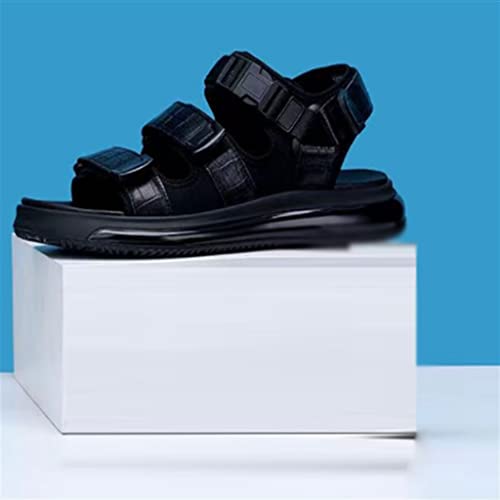 Leather Men's Sandals Comfortable Beach Shoes Soft Soled Casual Shoes Men's Sandals Men's Shoes Flat Shoes(39)2