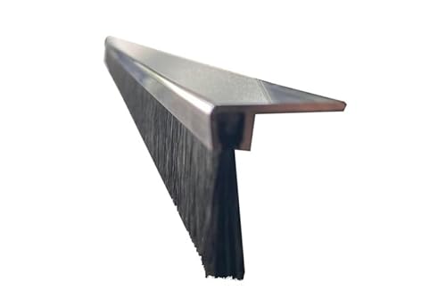 Winkel-Bürstendichtung 90° aus Aluminium – Türdichtung/Türbesen/Streifenbürste – Besatzhöhe: 25mm - Längen: 1000 mm oder 1500 mm – Schwarze PPN-Bürste – Industriequalität
