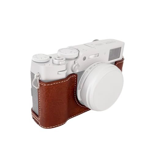 EBTOOLS 富士フイルム X100VI用カメラ保護ケース プレミアム合成皮革ハンドグリップデザイン 三脚取り付け用1/4インチネジ穴付き (コーヒー)