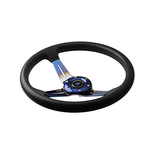 Volante Sportivo Auto, Volante a Calice ABS Racing Wheel-colore da 14 pollici Rack General 350mm Volante modificato Atletica per auto(A)