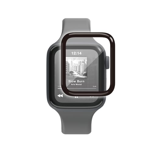 �G���R�� Apple Watch ��ʕی� �K���X�t�B���� �t���J�o�[ 40mm [Apple Watch SE3/SE2/SE Series 6/5/4 �Ή�] ���� �w��h�~ �G�A�[���X �t�����E���h�݌v �p���ꂵ�ɂ��� ��U�h�~�݌v �u���b�N AW-