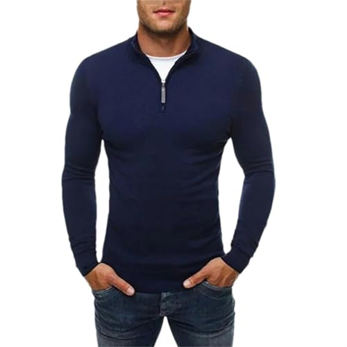 Sweat-shirt pour hommes avec fermeture éclair et col montant JXQXHCFS
