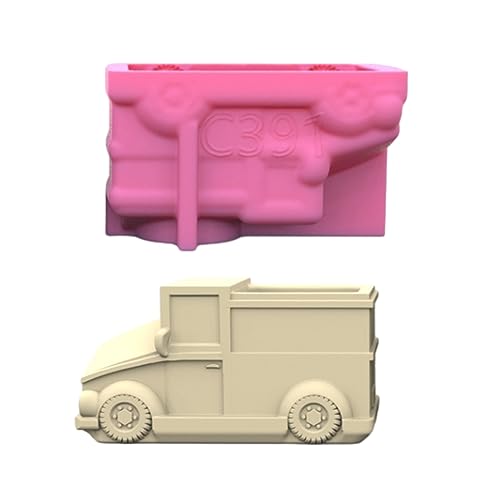 Image of Btgghytr Silicone Moulds for Resin Craft Motorcar Gypsum Silicone Mold Succulents Concrete Flower Vase Plaster Cement Mold Clay Mold Candle Holder