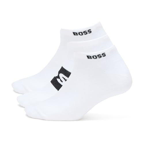 BOSS 3-Pack Bold Logo Ankle Socks white tulip 7-13