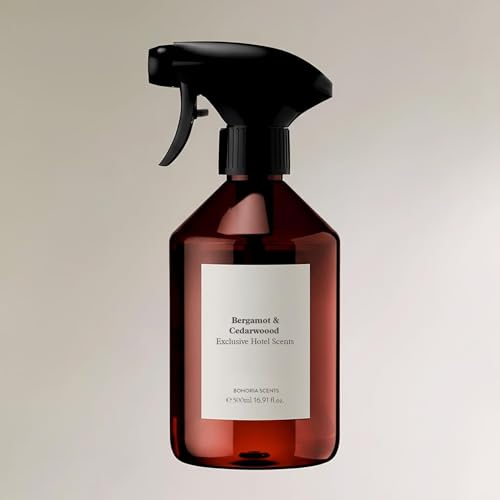 BOHORIA® Raumspray Bergamotte & Zedernholz - Hotel Scents Air Spray 500 ml – Raumduft für Boutique Hotel Feeling – Home Perfume Lufterfrischer holzig & warm (Bergamot & Cedarwood)