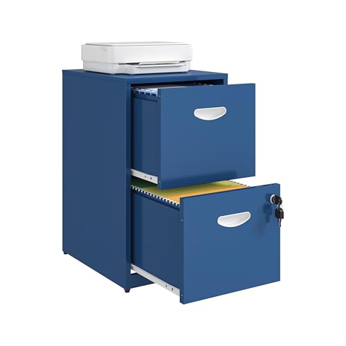 2 Drawer File Cabinet with Lock, Metal File Cabinets for Home Office, Under Desk Storage, Printer Stand, Office File Cabinets for Letters and File Box