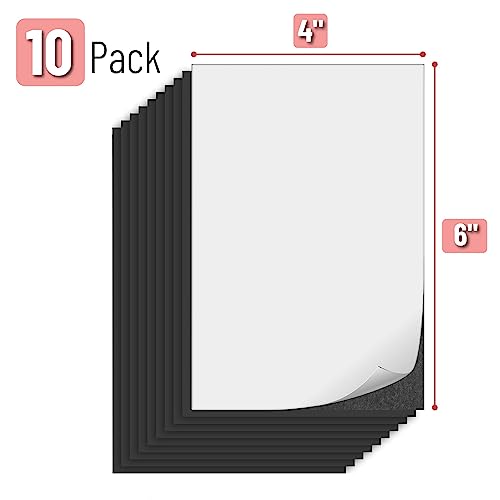 Mr. Pen- Adhesive Magnetic Sheets, 4" x 6", 10 Pack, with Adhesive Backing, Flexible Picture Magnets, Cuttable Magnetic Sheets.