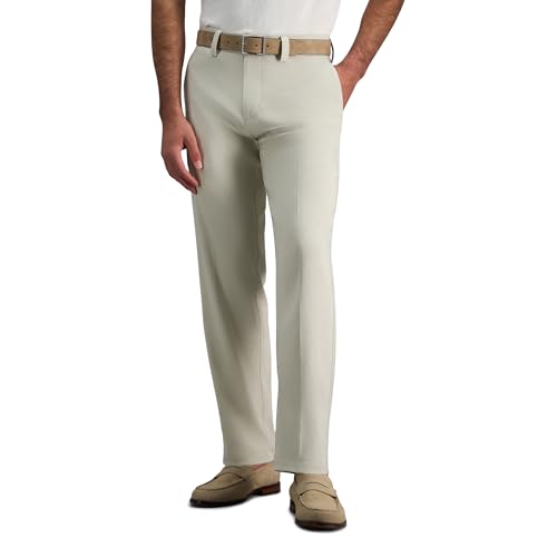 Image of Haggar Men's Cool Right Performance Flex Straight Fit Flat Front Pant