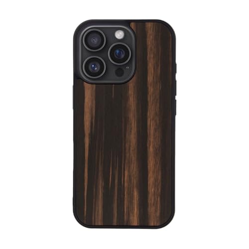 Man&Wood iPhone 16 Pro P[X MagSafeΉ VR [ ؐ X Ebh ϏՌ ϋv ho E₷ Xgbvz[t CX[d ] ACtH یJo[ Ebony (G{j[) I27066i16P