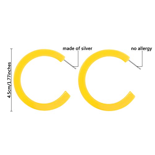 Skylety 4 Pairs 80s 90s Neon Earrings for Women Retro Pendant Acrylic Drop Dangle Earrings for Party Cosplay Accessories3