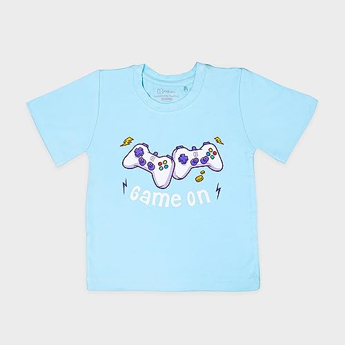 Image of Kidbea Boy's Modern Fit T-Shirt (202307 Blue