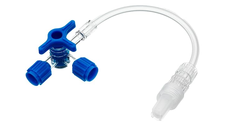 Becton Dickinson (BD) Connecta 3-Way Stopcock | Luer Lock with 10 cm Extension Tubing | White | IV Accessories | Box of 50 | 394995 | Pack of 2