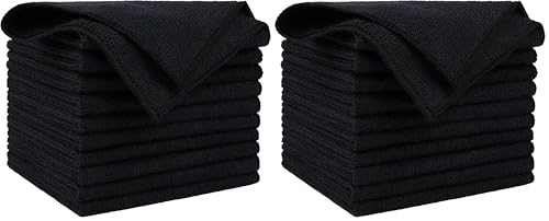Image of AIDEA Microfiber Cleaning Cloth Black 10PK, Microfiber Towels for Cars, Premium Wash Cloths, Dusting Cloth Lint Free Cleaning Rags for SUVs, House, Kitchen, Window, Cleaning Supplies12x12 inch (Pack of 2)