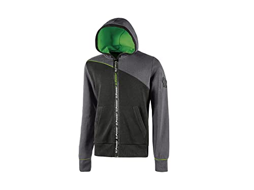 U-Power JUPITER, Felpa, Giacca Leggera con Cappuccio, Caldo Pile, Cappotto Foderato in Pelliccia Sintetica, Full Zip con Multi_tasche e Maniche Lunghe, Capispalla Casual (ASPHALT GREY_L)