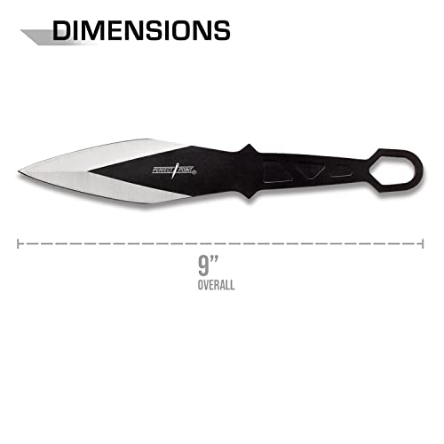 Perfect Point Throwing Knives– Set Of 2 Throwers - Black And Satin Finish Stainless Steel Blades, Black Handles, Includes Nylon Sheath, Full Tang, Well Balanced, Throwing Sport Knives – Pp-130-2 #TOP1