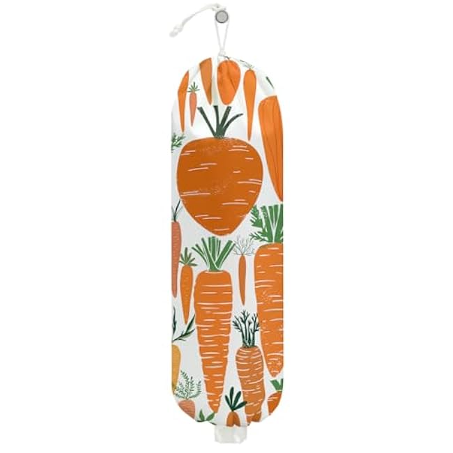 Wildflowers Butterfly Plastic Bag Holder, Wall Mount Grocery Bag Holder, Plastic Storage bag, Pull Rope Free Adjustment, Plastic Bag Holders for Grocery Bags, Plastic Bag Dispenser for Kitchen