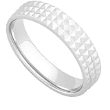 Shine Jewel 925 Sterling Silver Platinum Plated Diamond Cut Pyramid Pattern Stackable Band Graduation Gift Rings (7)