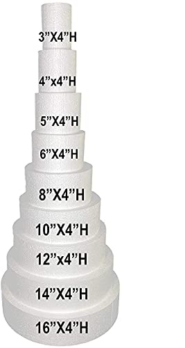 Round Smooth Foam Cake Dummies for Decorating and Wedding Display (10