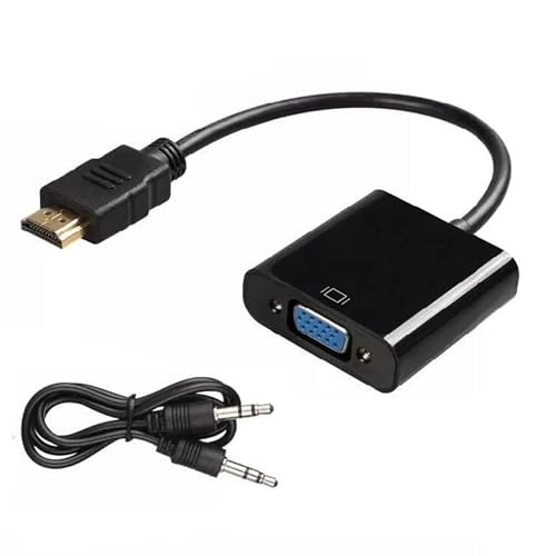 HDMI to VGA adapter 1080P, Gold-Plated HDMI male to VGA female adapter with audio, Hdmi to Vga Adapter for Computer, Laptop, PC, Monitor, HDTV, Digital to Analog Converter Cable