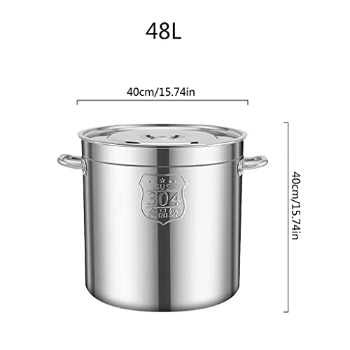 Ollas de acero inoxidable duraderas de 48 L con dimensiones de 40 x 40 cm 2