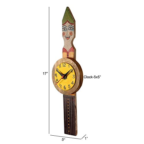Image of AAKRITI ART CREATIONS My Big Ben Wall Clock Multicolor | Wall Clock for Home, Home Decoration | Modern Art Wall Hanging, Lightweight Wooden wall Decor | Matte Finish Wooden