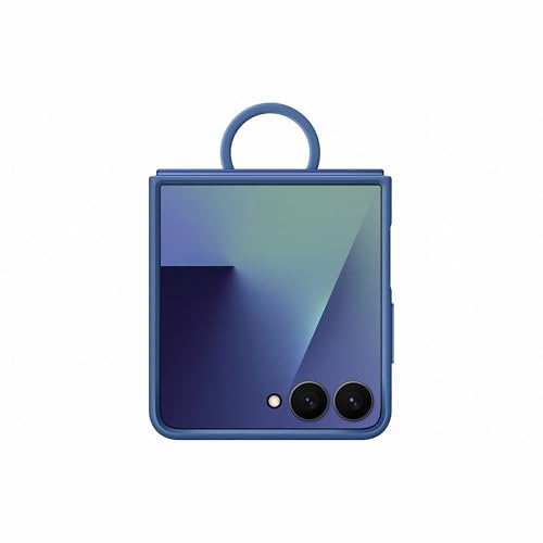 Samsung Silicone Case with Ring Custodia pieghevole in silicone con anello per Galaxy Z Flip7, Blue