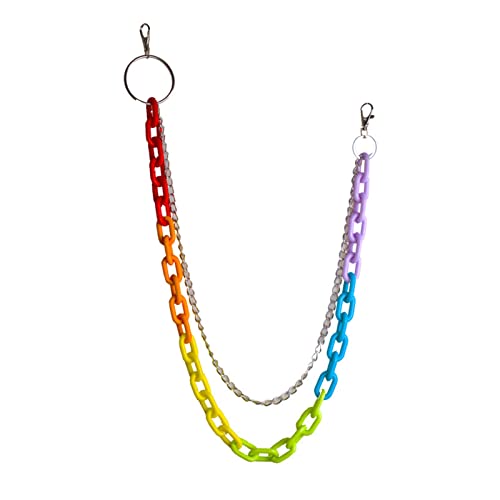 Rainbow Acrylic Wallet ains Black Jean Rock Punk Keychain Pants Belt ain Jean ains for Men for Key Metal Wallet, As the Picture Shows