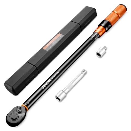Image of VEVOR Torque Wrench 1 /2-inch Drive Click Torque Wrench ±3% High Precision, 29.4-294.1 lbf-ft / 40-400 N.m, Dual Scale Readings, with Extension Bar, Adapter and Storage Case, for Automotive Repair