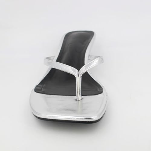 Image of Women's Miami Kitten Heels Sandals Square Open Toe Thong Sandal Flip Flop Heels +Memory Foam Heeled Sandals for Women