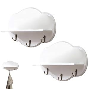 Cloud shelves2pcs wood cloud wall shelves with hookcute and simple style wall shelf for book toys storage kawaii room decor cloud shelves  urban country home decor