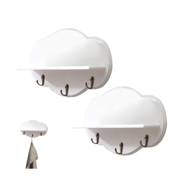 Cloud shelves2pcs wood cloud wall shelves with hookcute and simple style wall shelf for book toys storage kawaii room decor cloud shelves  urban country home decor