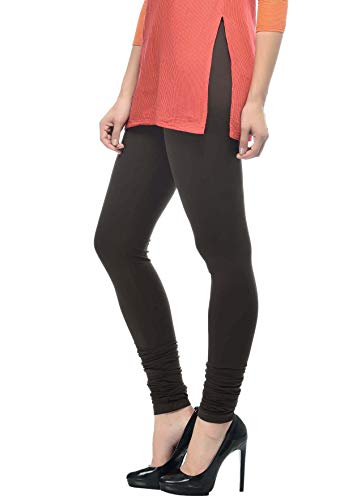 Image of Frenchtrendz Women's Cotton Spandex Stretchable Mid Rise Slim Fit Churidar Leggings Pull On