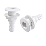 YOQVQOY 2Pcs Thru Hull Fitting(1'), Marine Through Hull Connector Fitting for Boats, White